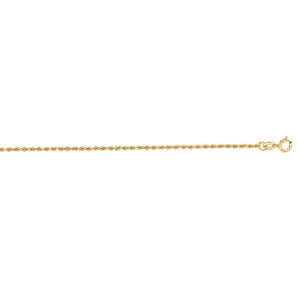 10K Gold 1.4mm Diamond Cut Solid Royal Rope Chain