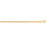 10K Gold 1.5mm Diamond Cut Lite Rope Chain 