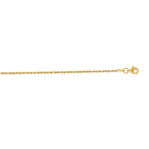10K Gold 1.6mm Solid Diamond Cut Royal Rope Chain