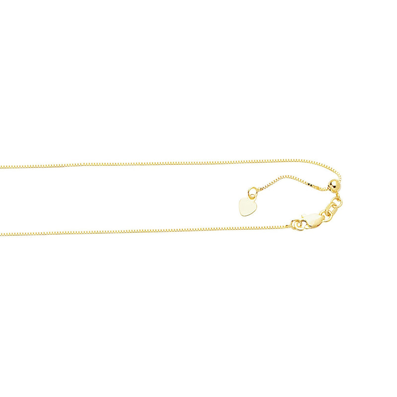 10K Gold 0.68mm Adjustable Box Chain