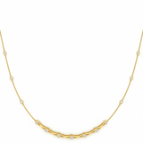.040 (1.4mm) Dia Station Necklace — 1/2 ctw — Yellow Gold