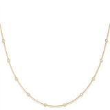 .040 (1.4mm) Dia Station Necklace — 1/2 ctw — Yellow Gold