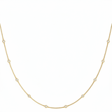 .040 (1.4mm) Dia Station Necklace — 1 1/2 ctw — Yellow Gold