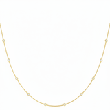 .040 (1.4mm) Dia Station Necklace — 1 1/4 ctw — Yellow Gold