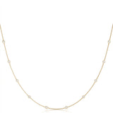 .040 (1.4mm) Dia Station Necklace — 1 1/4 ctw — Yellow Gold
