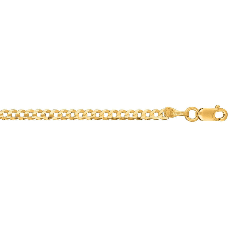 10K Gold 2.8mm Comfort Curb Chain 