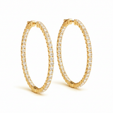 1 ctw 1.1 Inch 4 Prong Round Hoop — Yellow Gold