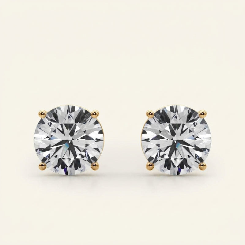 (1/2 Cttw) 1/4ct 4 Prong Wire Stud Earring — Yellow Gold