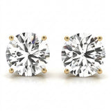 (1/2 Cttw) .25 Ct 4 Prong Wire Earrings — Yellow Gold
