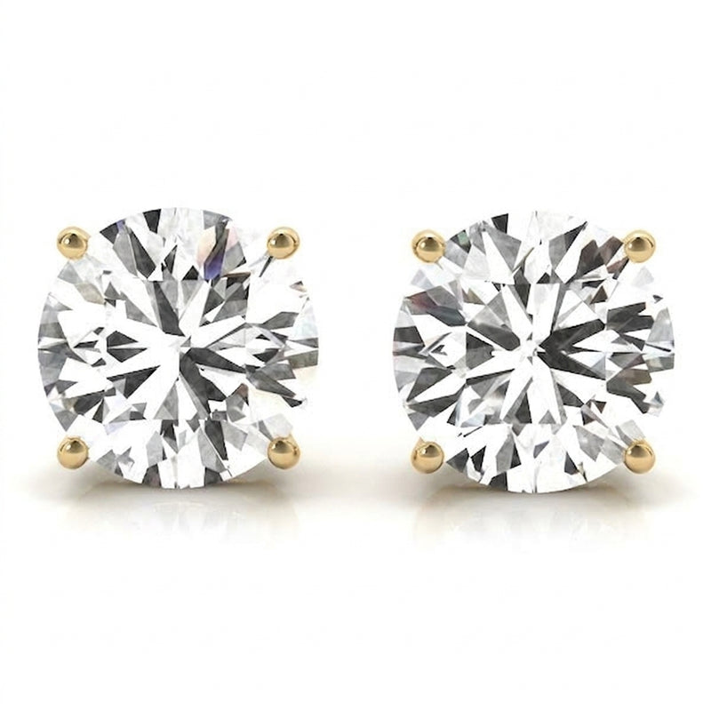 (1/2 Cttw) .25 Ct 4 Prong Wire Earrings — Yellow Gold