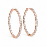 2 1/5 ctw 1.2 Inch 2 Prong Round Hoop Open Back — Rose Gold