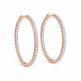 2 1/2 ctw 1.2 Inch 2 Prong Round Hoop-open Back — Rose Gold