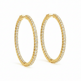 2 1/2 ctw 1.2 Inch 2 Prong Round Hoop-open Back — Yellow Gold