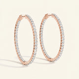 2 1/2 ctw 1.2 Inch 2 Prong Round Hoop-open Back — Rose Gold