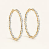 2 1/2 ctw 1.2 Inch 2 Prong Round Hoop-open Back — Yellow Gold