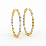 3/4 ctw 1.2 Inch 4 Prong Oval Hoop — Yellow Gold
