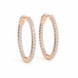 2 5/8 ctw 1.25 Inch 2 Prong Oval Hoop — Rose Gold