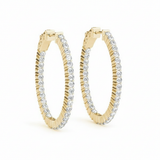 2 5/8 ctw 1.25 Inch 2 Prong Oval Hoop — Yellow Gold