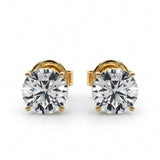 (1/4 Cttw) 1/8ct 4 Prong Wire Stud Earring — Yellow Gold