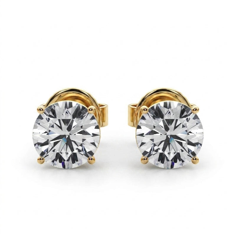 (1/4 Cttw) 1/8ct 4 Prong Wire Stud Earring — Yellow Gold