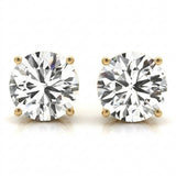 (1/4 Cttw) .12 Ct 4 Prong Wire Earrings — Yellow Gold