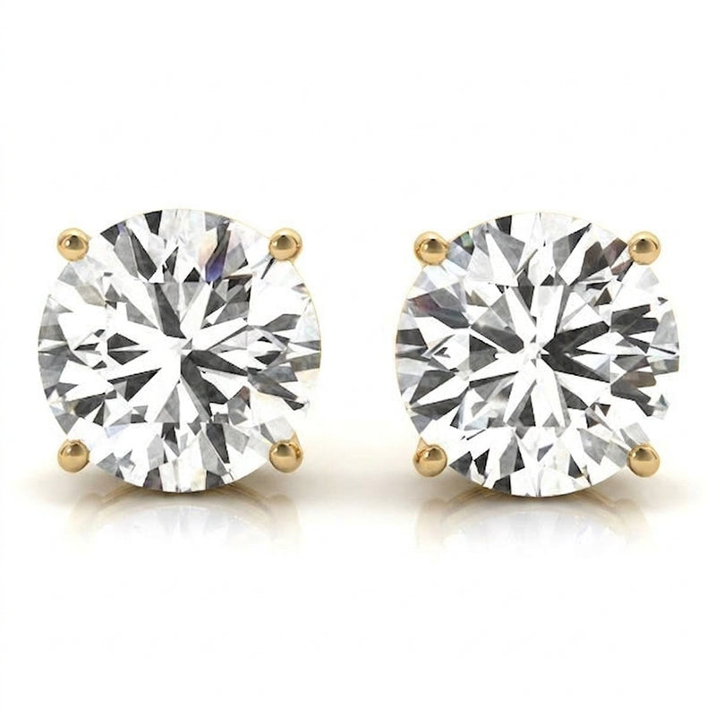 (1/4 Cttw) .12 Ct 4 Prong Wire Earrings — Yellow Gold
