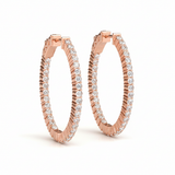 4 7/8 ctw 1.4 Inch 2 Prong Oval Hoop — Rose Gold