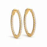 4 7/8 ctw 1.4 Inch 2 Prong Oval Hoop — Yellow Gold