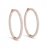 7/8 ctw 1.4 Inch 4 Prong Round Hoop — Rose Gold
