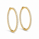 1 3/8 ctw 1.4 Inch 4 Prong Round Hoop — Yellow Gold