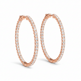 1 5/8 ctw 1.4 Inch 4 Prong Round Hoop — Rose Gold
