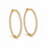 1 5/8 ctw 1.4 Inch 4 Prong Round Hoop — Yellow Gold