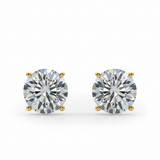 (1.5 Cttw) 3/4ct 4 Prong Wire Stud Earring — Yellow Gold