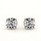 (1.5 Cttw) 3/4ct 4 Prong Wire Stud Earring — Yellow Gold