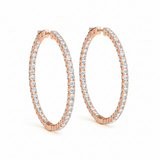 1 7/8 ctw 1.5 Inch 4 Prong Round Hoop — Rose Gold