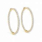 1 7/8 ctw 1.5 Inch 4 Prong Round Hoop — Yellow Gold