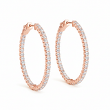 3/4 ctw 1.75 Inch 2 Prong Round Hoop — Rose Gold