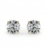 (1 Cttw) 1/2ct 4 Prong Wire Stud Earring — Yellow Gold