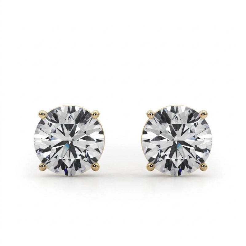 (1 Cttw) 1/2ct 4 Prong Wire Stud Earring — Yellow Gold