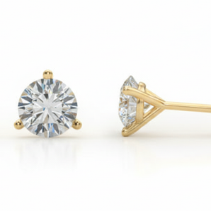 (1 Cttw) 1/2ct 4 Prong Wire Stud Earring — Yellow Gold