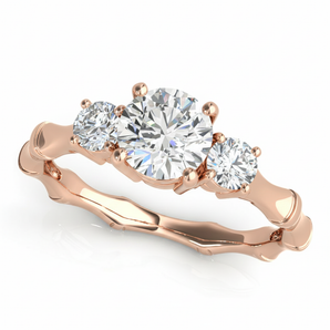 1 ctw Round Three Stone Engagement Ring (50475-E) — Rose Gold