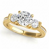 1 ctw Round Three Stone Engagement Ring (50529-E) — Yellow Gold