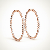 1/2 ctw 1 Inch 1 Prong Round Hoop — Rose Gold