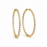 1/2 ctw 1 Inch 1 Prong Round Hoop — Yellow Gold