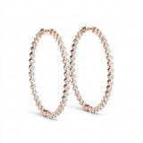 1/2 ctw 1 Inch 1 Prong Round Hoop — Rose Gold