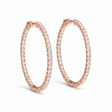 1/3 ctw 1 Inch 4 Prong Round Hoop — 24mm — Rose Gold