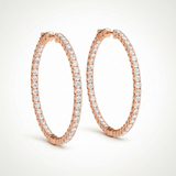 1/2 ctw 1 Inch 4 Prong Round Hoop — 25mm — Rose Gold