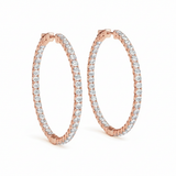 1 ctw 1 Inch 4 Prong Round Hoop — 24mm — Rose Gold