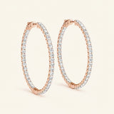 1 ctw 1 Inch 4 Prong Round Hoop — 24mm — Rose Gold