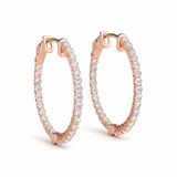 3/4 ctw 1 Inch Lucida Round Hoop — Rose Gold